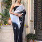 Trendy elegant party wear saree in black with a stylish gradient and detailed embroidery
