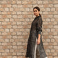 Elegant black and white striped kurta showcasing trendy ethnic wear for women in a stylish pose