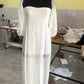 Elegant white trendy evening maxi dress with puff sleeves and pleated design for formal occasions