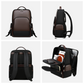 Stylera trendy everyday backpack cocoa black with brown leatherlike panels black accents and laptop compartment