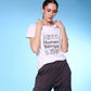 Trendy fashion joggers with pockets paired with a graphic t-shirt for a casual look