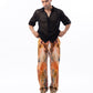 Stylera trendy fire design pants featuring a vibrant multicolor pattern for a bold and stylish look