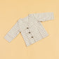 Stylera trendy kids coordinated set featuring a stylish grid-patterned button-up jacket