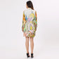Stylera trendy long sleeve dress for spring featuring colorful architectural designs and a relaxed fit