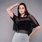 Stylera  trendy mesh tops for women in black with a relaxed fit and stylish design