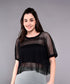 Stylera trendy mesh tops for women in black with a relaxed fit and stylish design