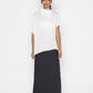 Stylera trendy minimalist women’s top in white with a loose fit and asymmetrical collar