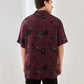 Trendy oversized shirt for men by Stylera with unique pattern in burgundy color