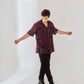 Trendy oversized shirt for men in burgundy with a stylish printed design, perfect for casual wear.
