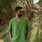 Trendy oversized shirt for men in green, perfect for casual outings and summer wear