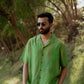 Trendy oversized shirt for men in green with a relaxed fit, perfect for casual outings