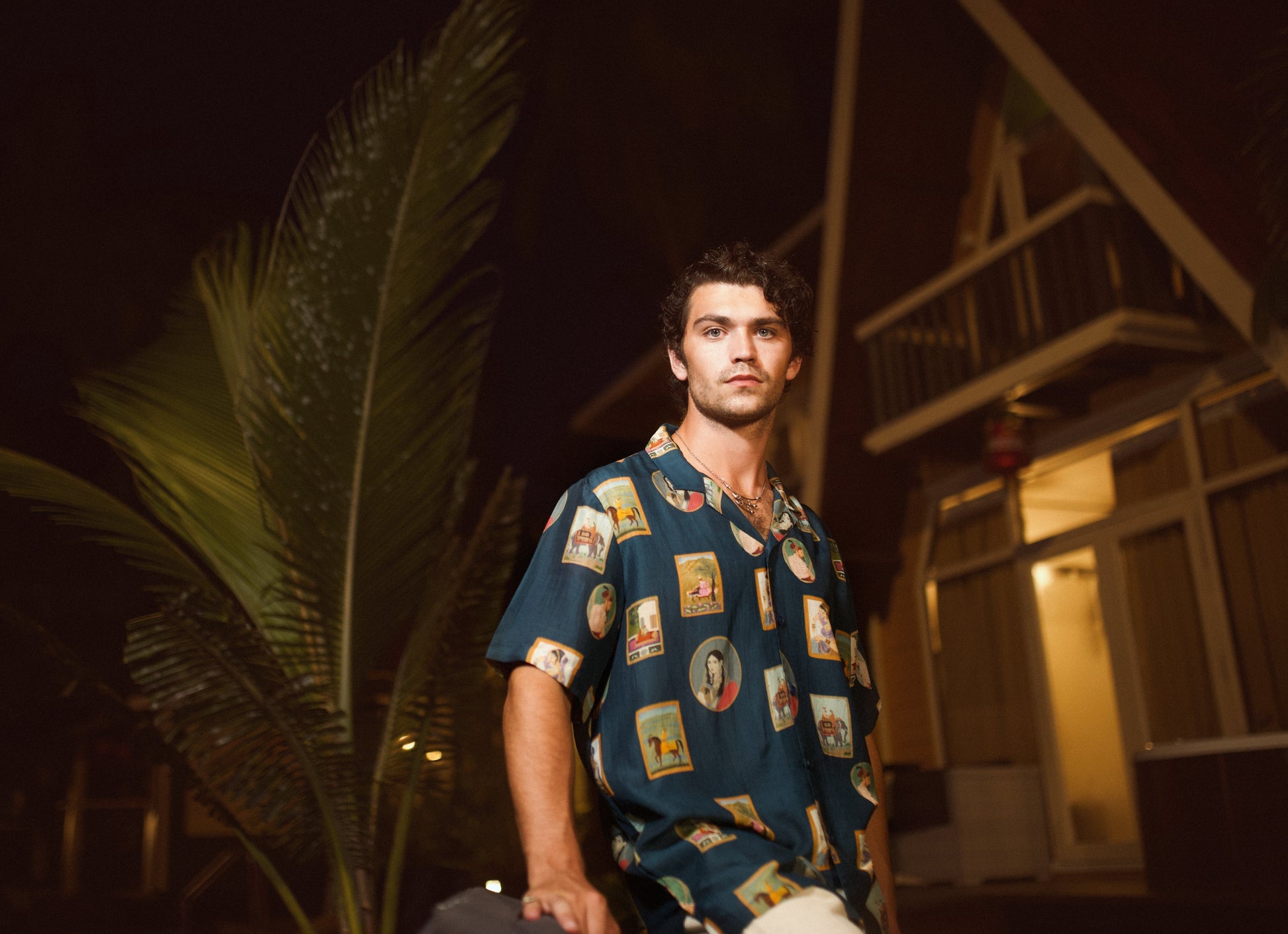 Trendy oversized shirt for men featuring a colorful print, perfect for casual outings or summer events