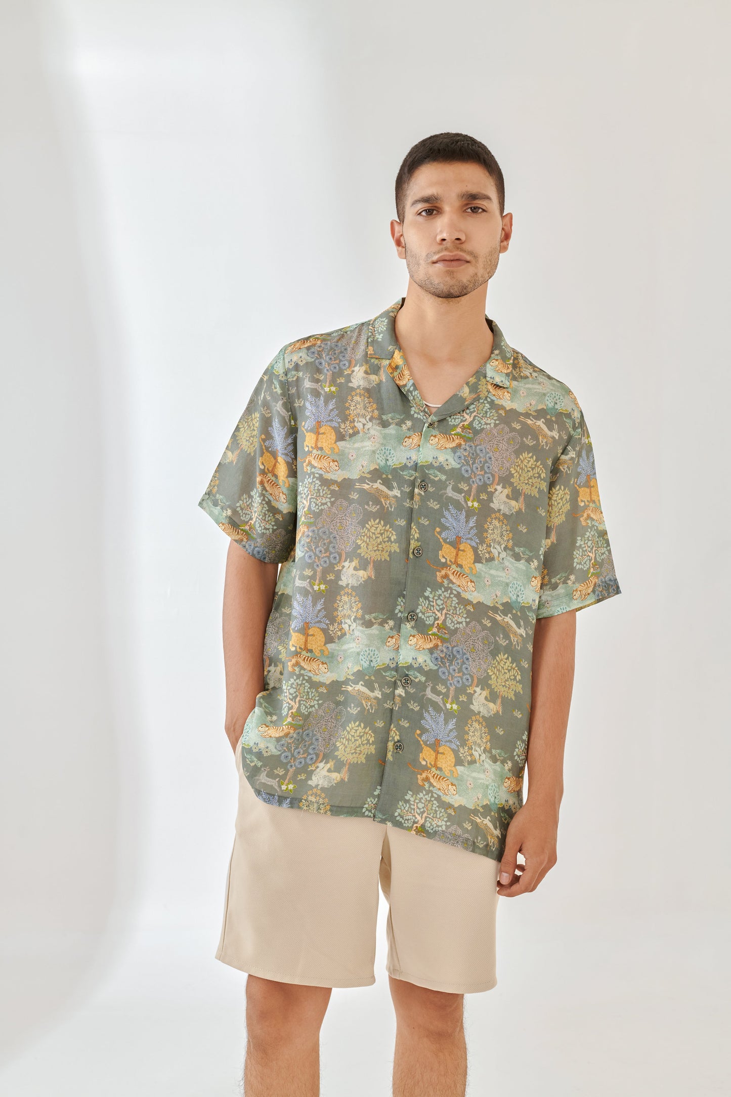 Trendy oversized shirts for men in a floral print by Stylera, featuring a relaxed fit