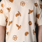 Stylstpls trendy oversized t-shirt for summer featuring a floral and butterfly design in warm colors