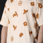 Stylstpls trendy oversized t-shirt for summer featuring a playful floral and shape pattern