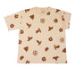 Stylstpls trendy oversized t-shirt for summer in beige with playful brown patterns
