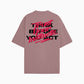 Stylera dusty rose tee back with pink and black Trust the graphic trendy oversized t-shirt for women