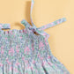 Stylera trendy pink casual dress with floral pattern and adjustable tie straps
