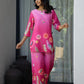 Trendy printed co-ord set for women in vibrant pink with floral patterns and stylish design