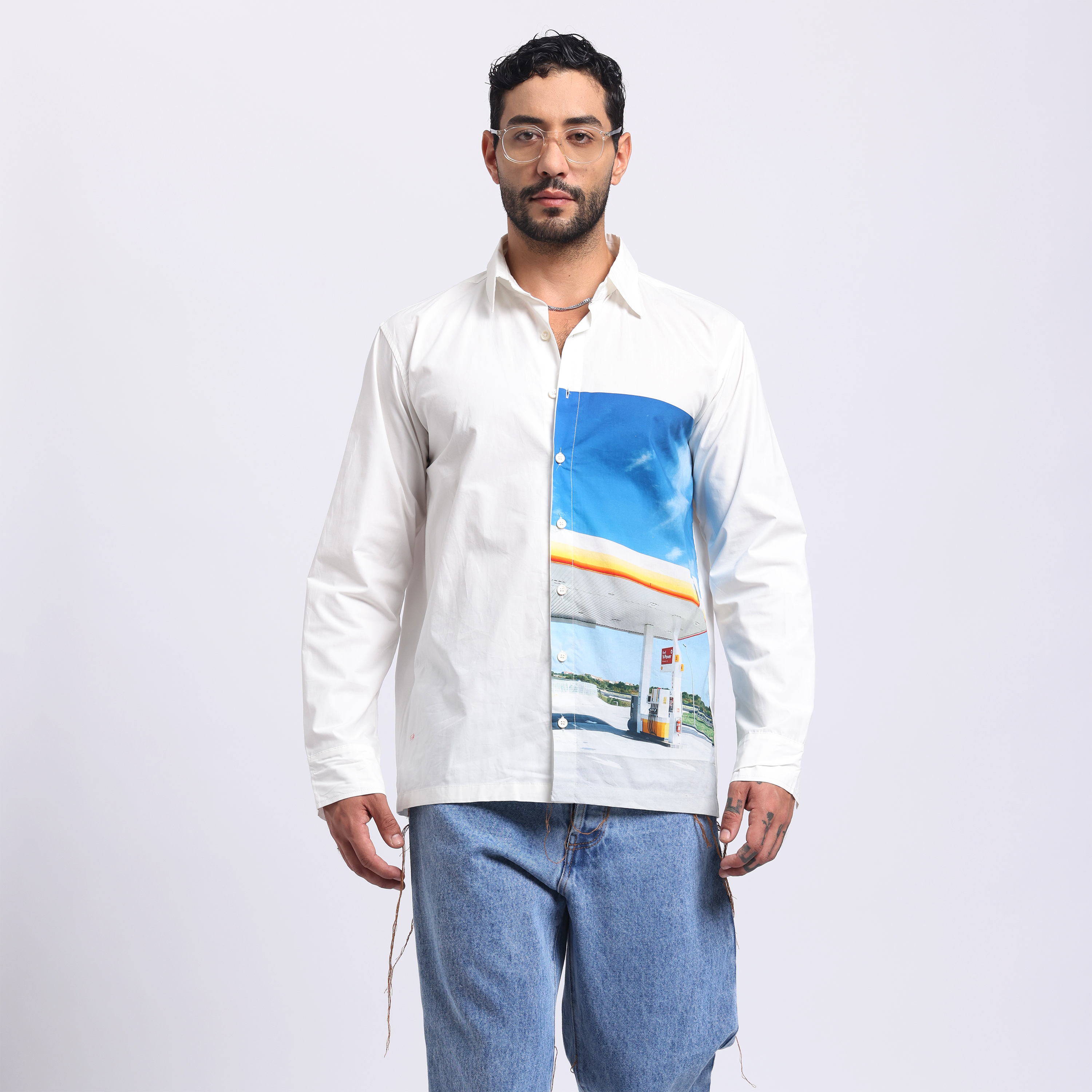 Stylera trendy printed shirts for men featuring a vibrant photo print on a white background