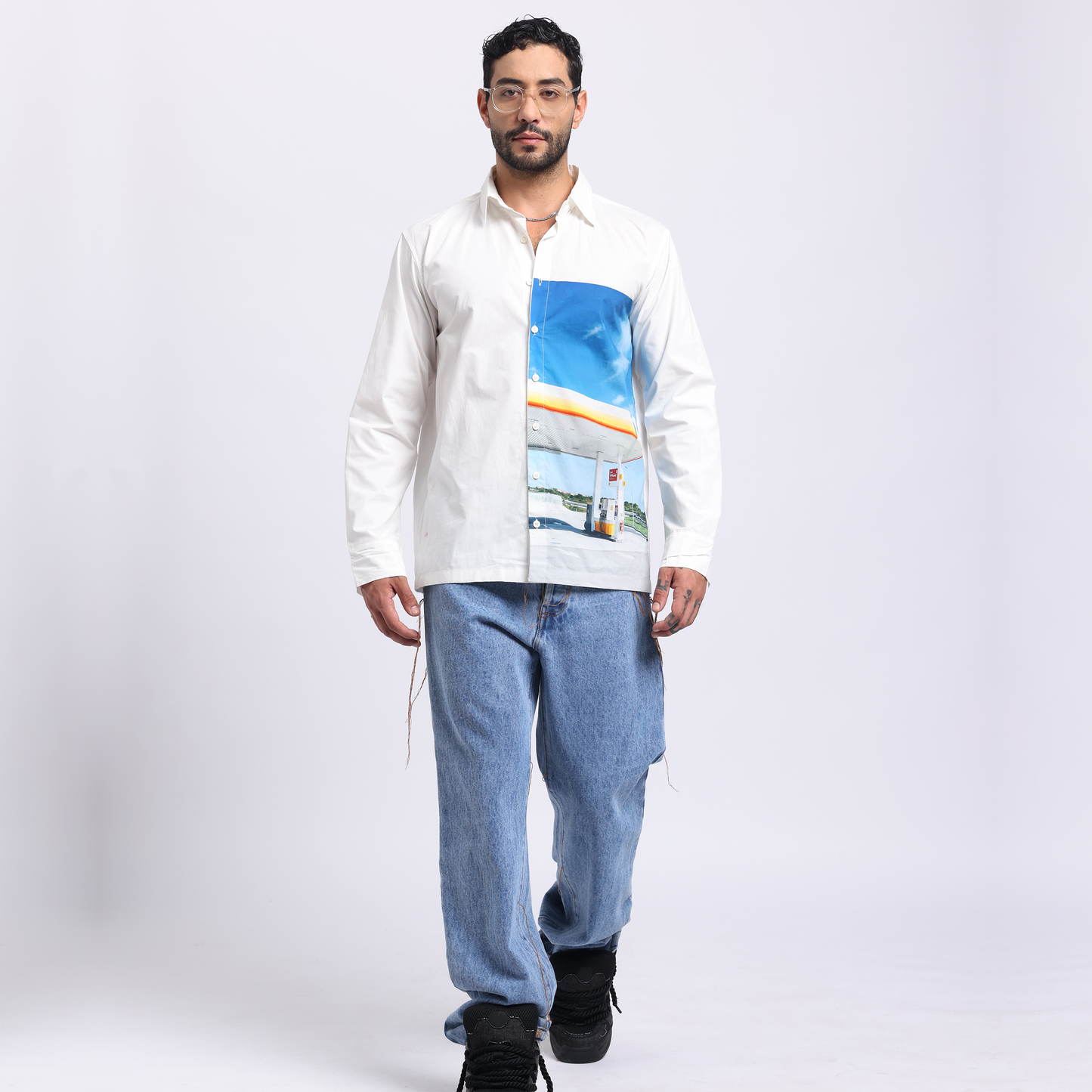 Stylera trendy printed shirts for men featuring a modern graphic design and relaxed fit style