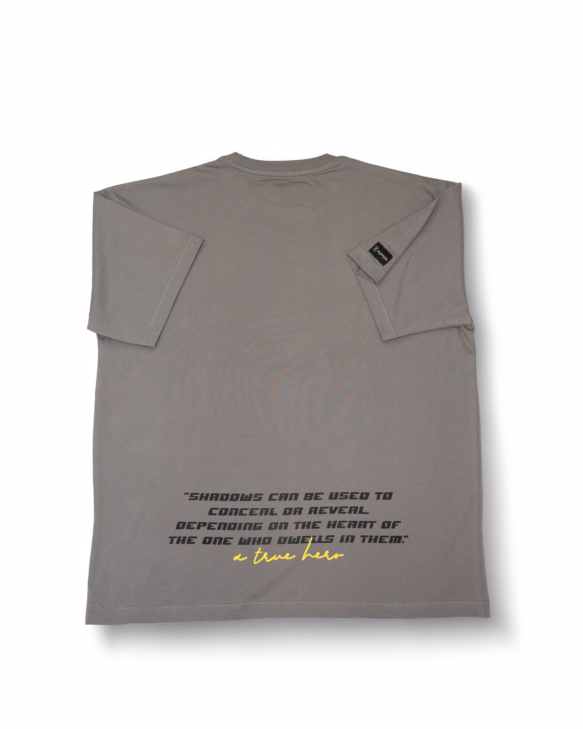 Stylstpls trendy statement oversized t-shirt in grey with thought-provoking quote on back
