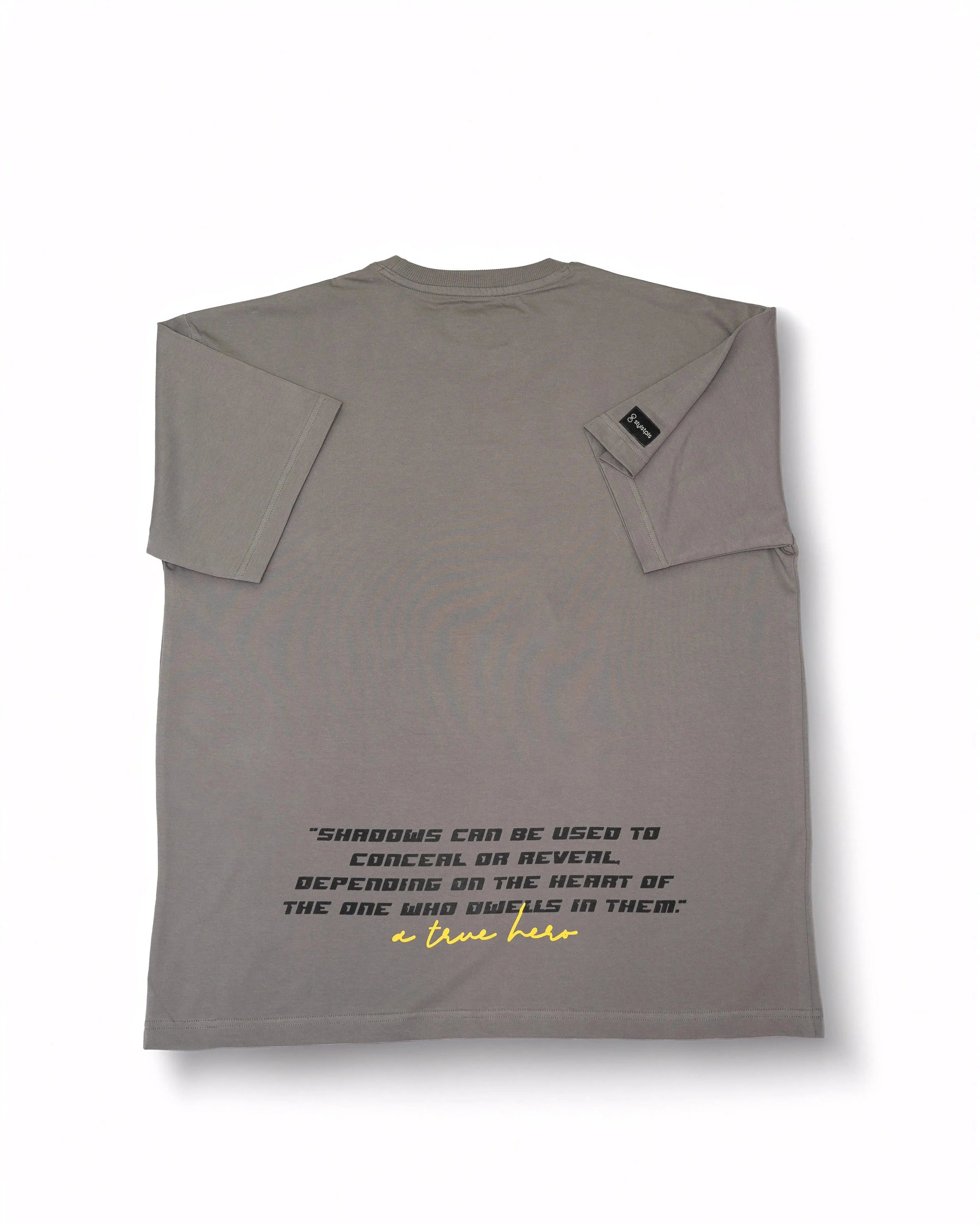 Stylstpls trendy statement oversized t-shirt in grey with thought-provoking quote on back