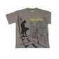 Stylstpls trendy statement oversized t-shirt featuring a cityscape graphic with a silhouette design