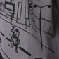Stylstpls trendy statement oversized t-shirt with graphic street art design in gray