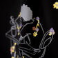 Stylstpls trendy streetwear black t-shirt featuring a graphic design with colorful floral accents