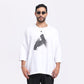 Stylera trendy streetwear t-shirt men in white with abstract black graphic design for casual style