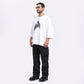 Stylera trendy streetwear t-shirt men in white with graphic design, styled with black pants and accessories