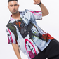 Stylera trendy summer short sleeve shirt with vibrant abstract print for a stylish casual look