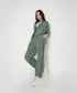 Trendy two piece cord set in green with stylish design for casual wear
