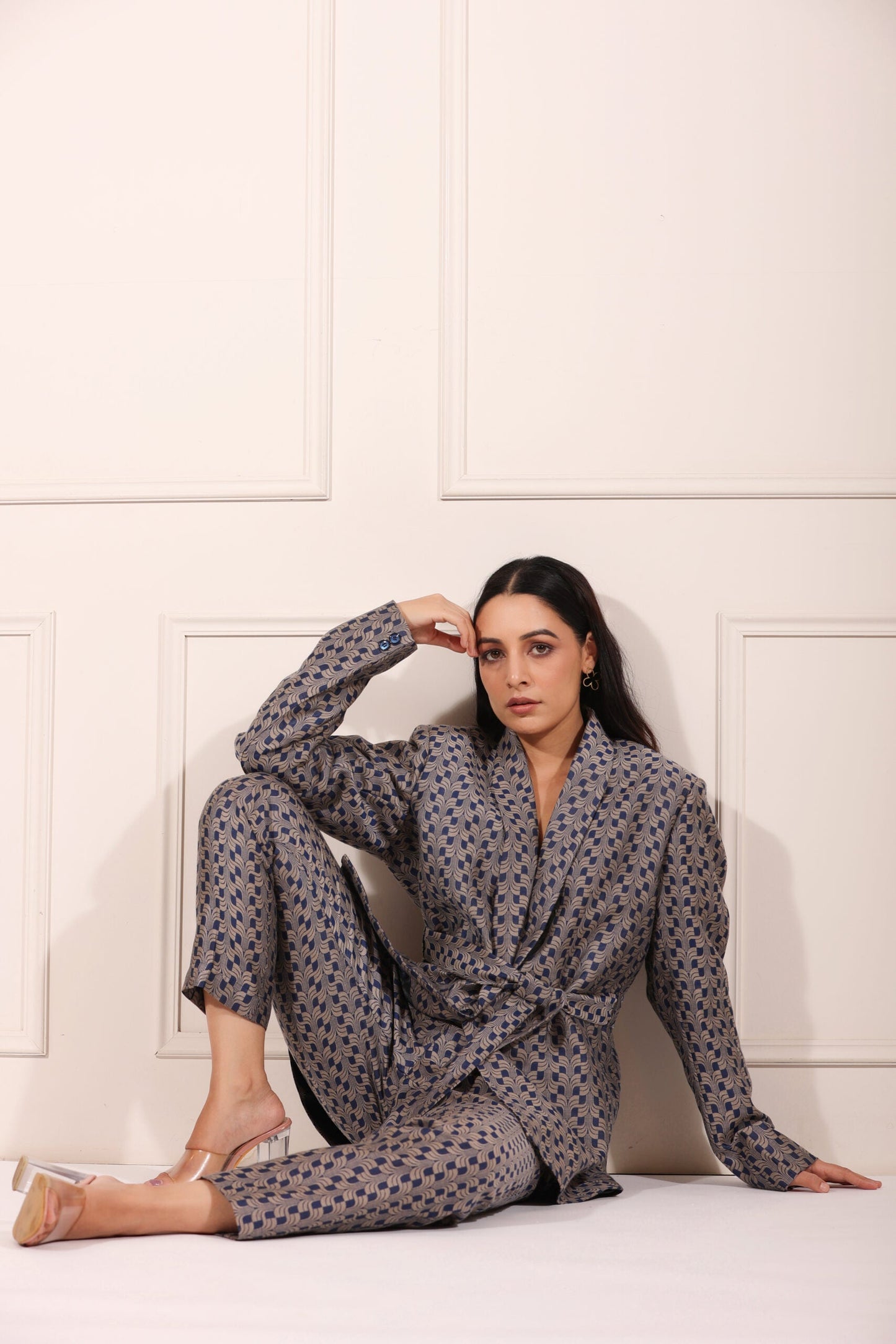 Trendy two piece pant suit women in stylish pattern, perfect for chic and sophisticated looks