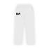 Stylera trendy white sweatpants with black logo on thigh drawstring waist relaxed straight leg