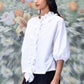 Stylera white ruffle top with asymmetric front and puff sleeves trendy white tops for ladies