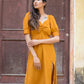 Trendy yellow slit midi dress with a flattering fit and puff sleeves, perfect for stylish summer outings