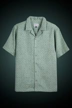 Blue Textured Turkish Weave Slim Fit Shirt