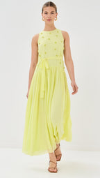 Elina Lime Dress De Novoo
