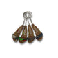 Set of four unique accessory keychains shaped like colorful shoes from Stylera 