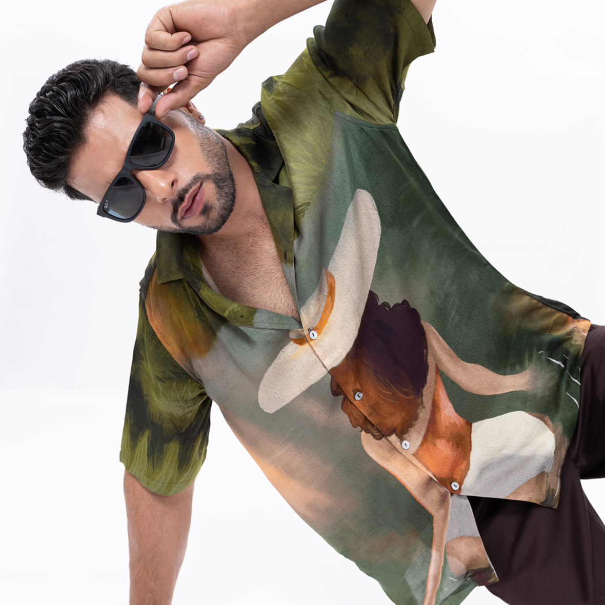 Stylera unique artistic shirts for men featuring a colorful abstract design and relaxed fit