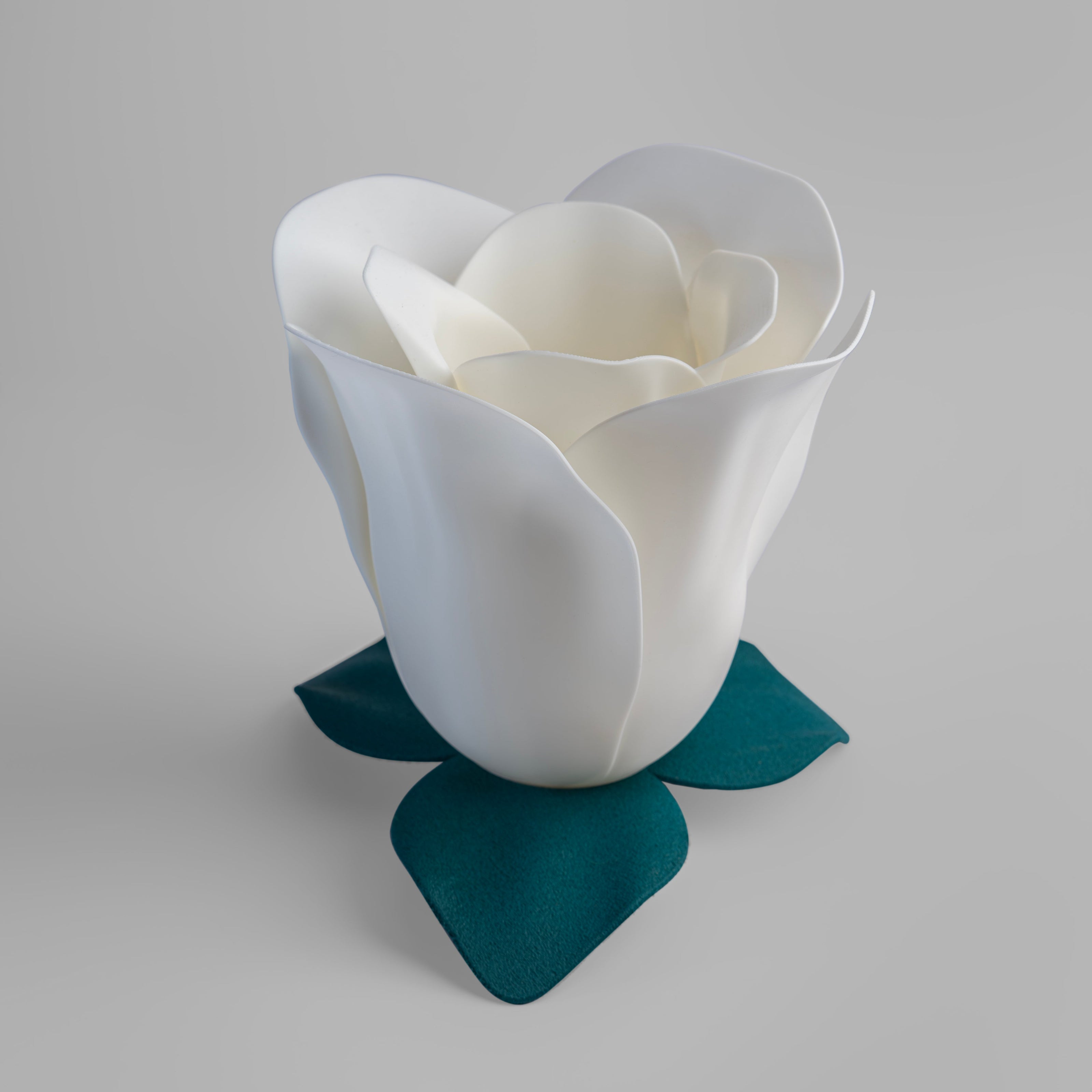 Sozori Aura Rose Lamp in White and Green for unique bedroom accent lighting