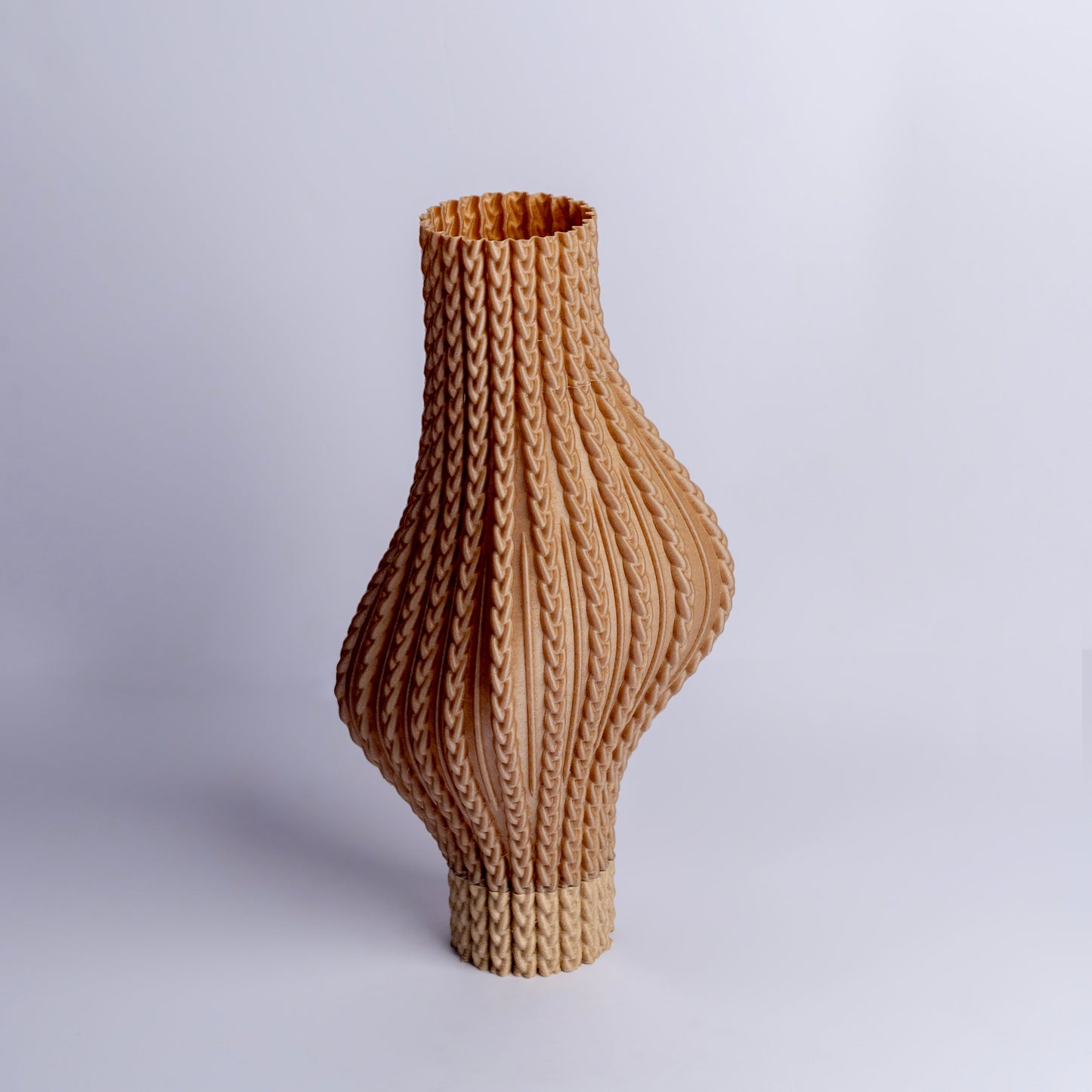 Unique desk lamp for home office with a stylish ribbed design in natural color