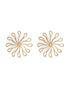 Stylera gold wire unique flower shaped earrings pair with open petal loop design for lightweight everyday wear