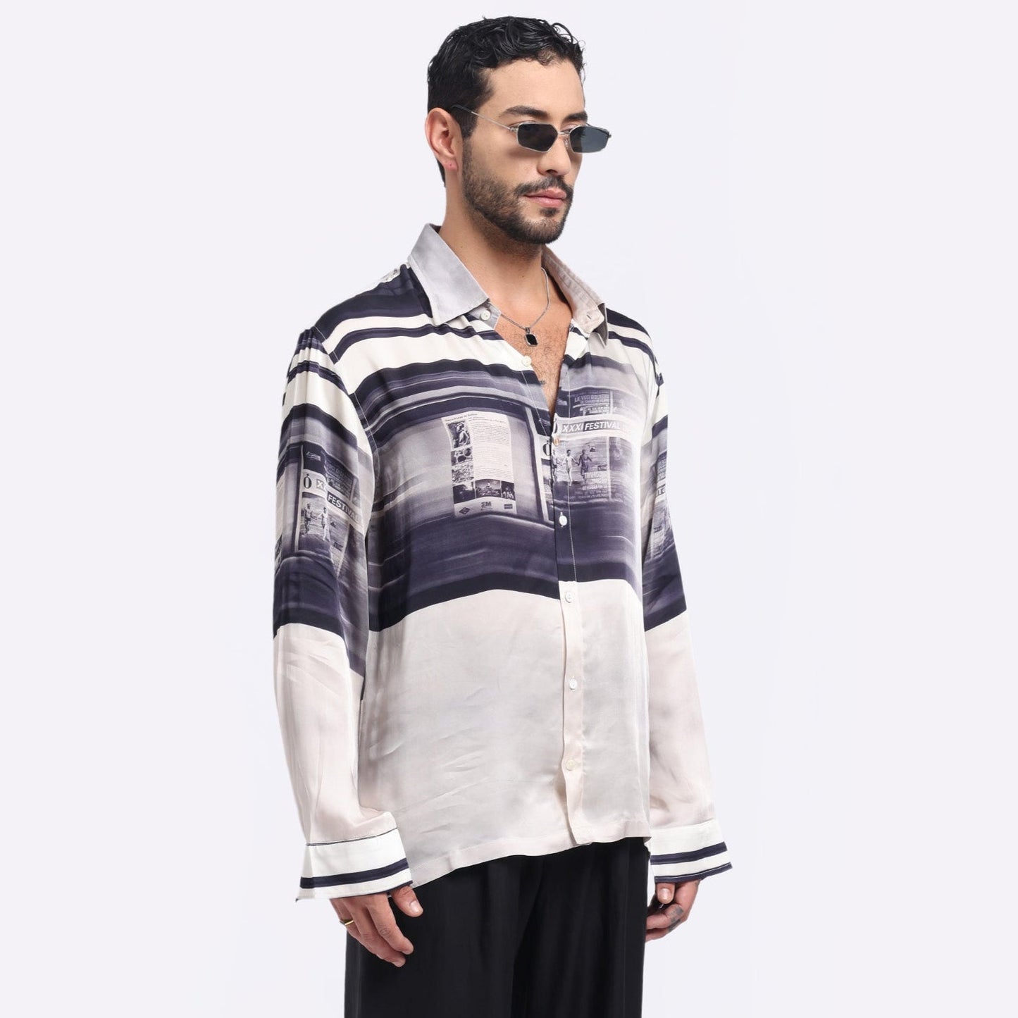 Fashionable unique graphic long sleeve shirt by Stylera with stylish design and modern fit