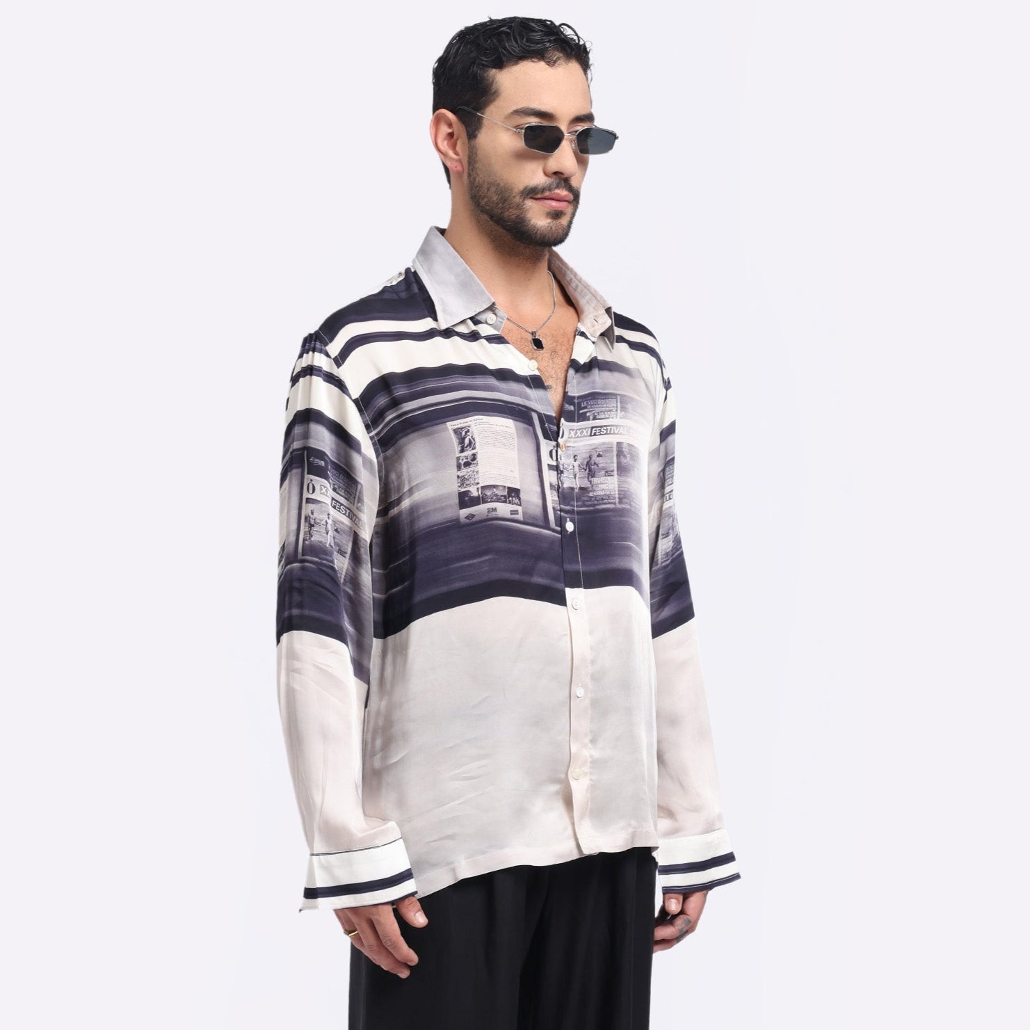 Fashionable unique graphic long sleeve shirt by Stylera with stylish design and modern fit