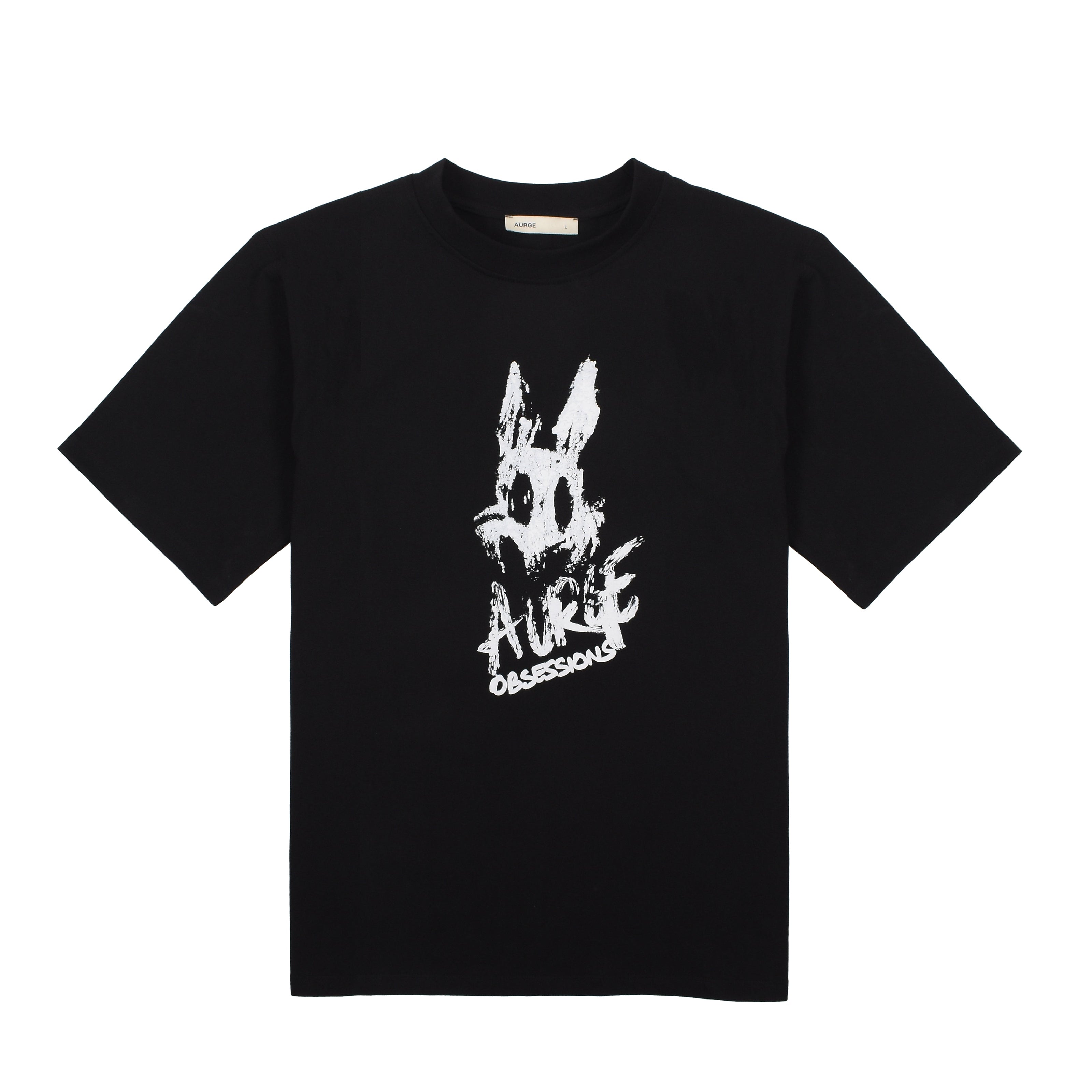 Stylera unique graphic t-shirt for men in black featuring a bold white design