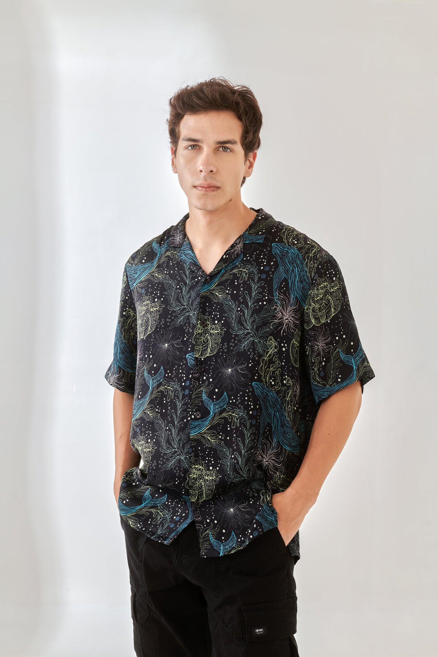 Unique print casual shirt from Stylera in vibrant colors with a tropical design