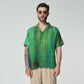 Stylera unique print mens shirts in vibrant green, featuring a stylish short sleeve design